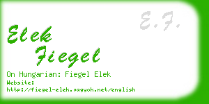 elek fiegel business card